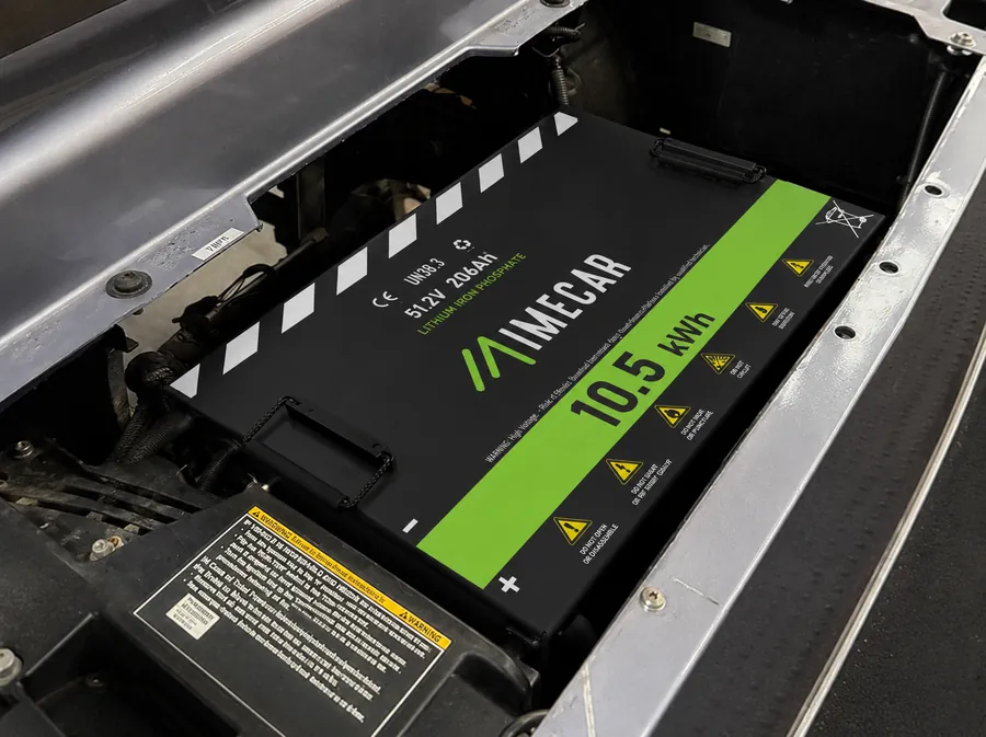 L-FLEX 10.5 kWh Ultra installed in a golf cart battery bay